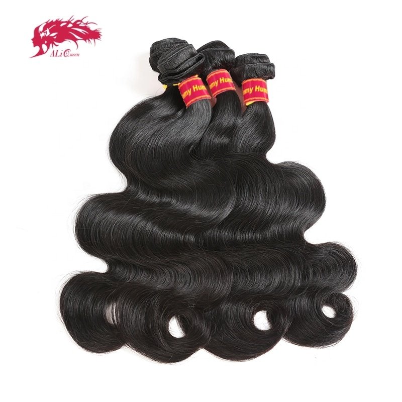 Ali Queen Hair Body Wave Weave Bundles 8"-30" Remy Virgin Hair Natural Color 100% Human Hair Extension