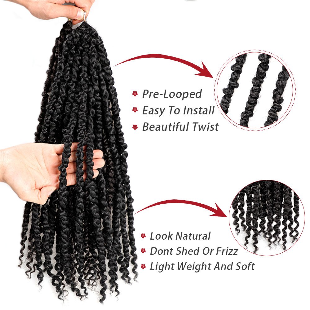 Factory Price 18inch Pre passion water wave braiding hair Synthetic pre-twisted twist For Distressed Passion Twist Crochet Hair