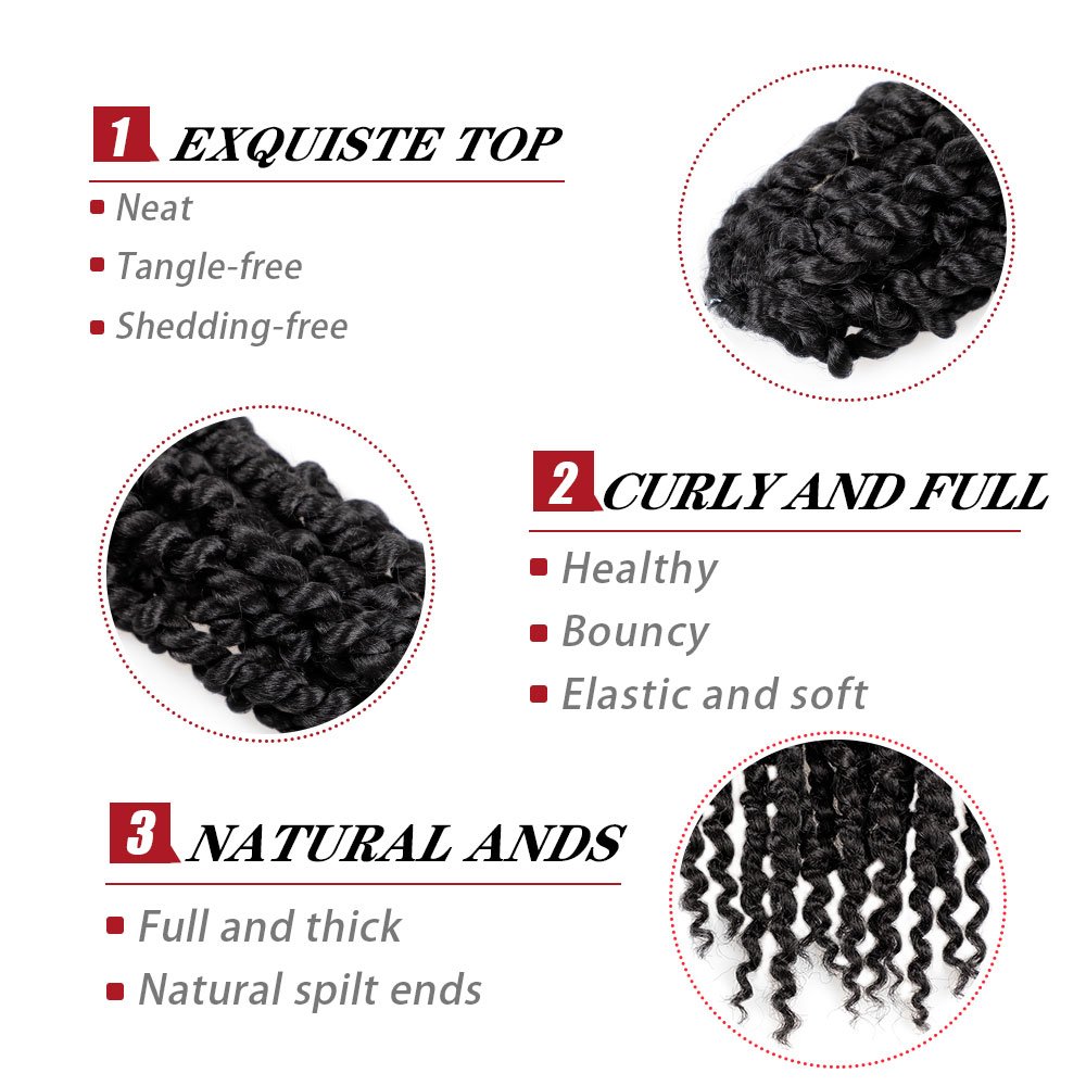Factory Price 18inch Pre passion water wave braiding hair Synthetic pre-twisted twist For Distressed Passion Twist Crochet Hair