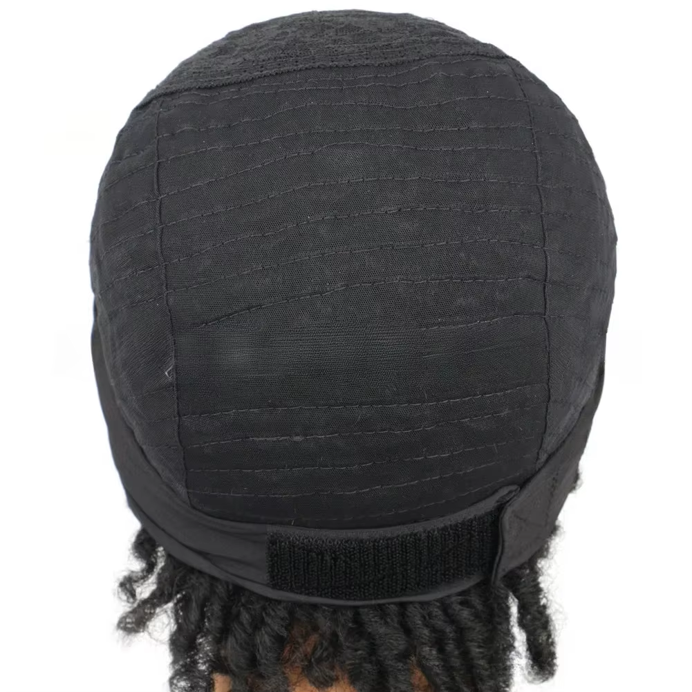 African Women's Synthetic Wig with Dreadlocks Curly and Fluffy Short Curly Hair Explosive Head Ice Silk Hair and Headband
