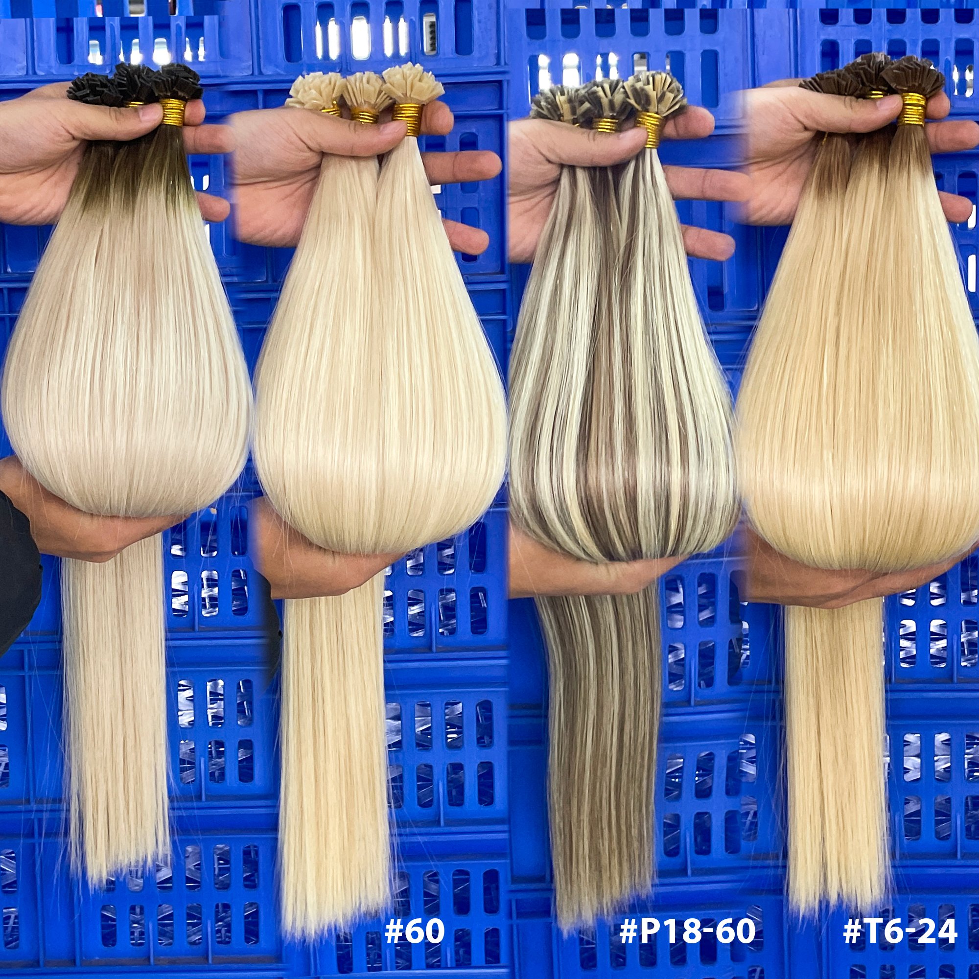 Top Quality 20 22 24 26 Inches Keratin Bonds Virgin Unprocessed Slavic Double Drawn Natural K Tip Russian Hair Extensions Sale