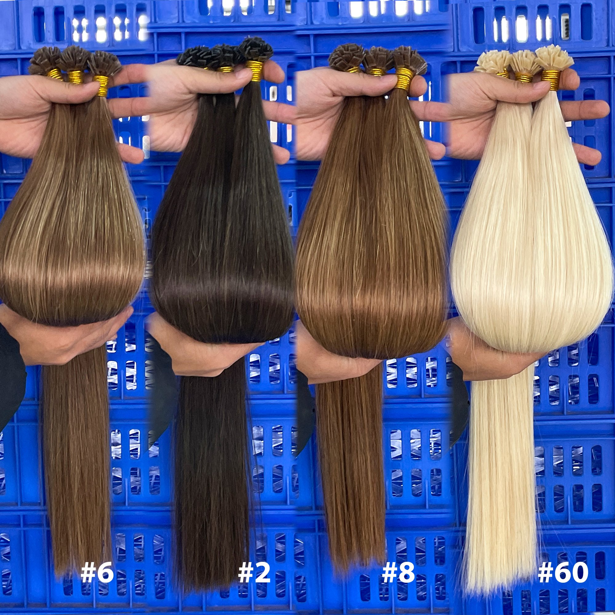 Top Quality 20 22 24 26 Inches Keratin Bonds Virgin Unprocessed Slavic Double Drawn Natural K Tip Russian Hair Extensions Sale