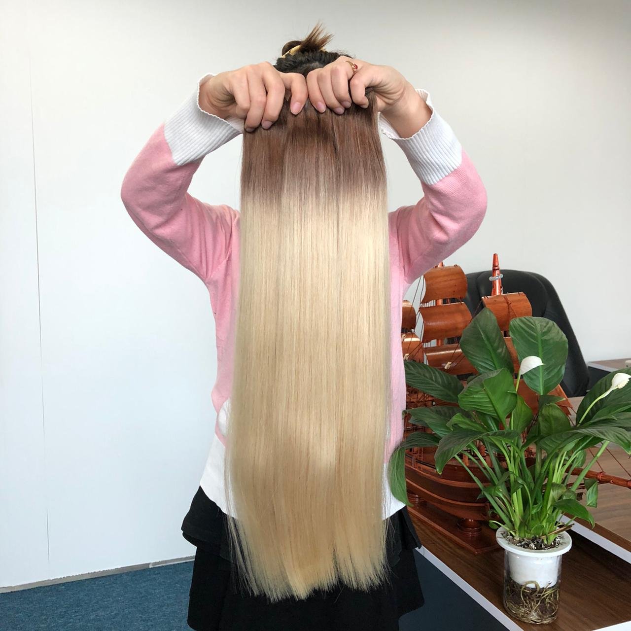 wholesale raw virgin cuticle aligned hair weave bundle Human Hair Extensions ombre 2C and blond human hair