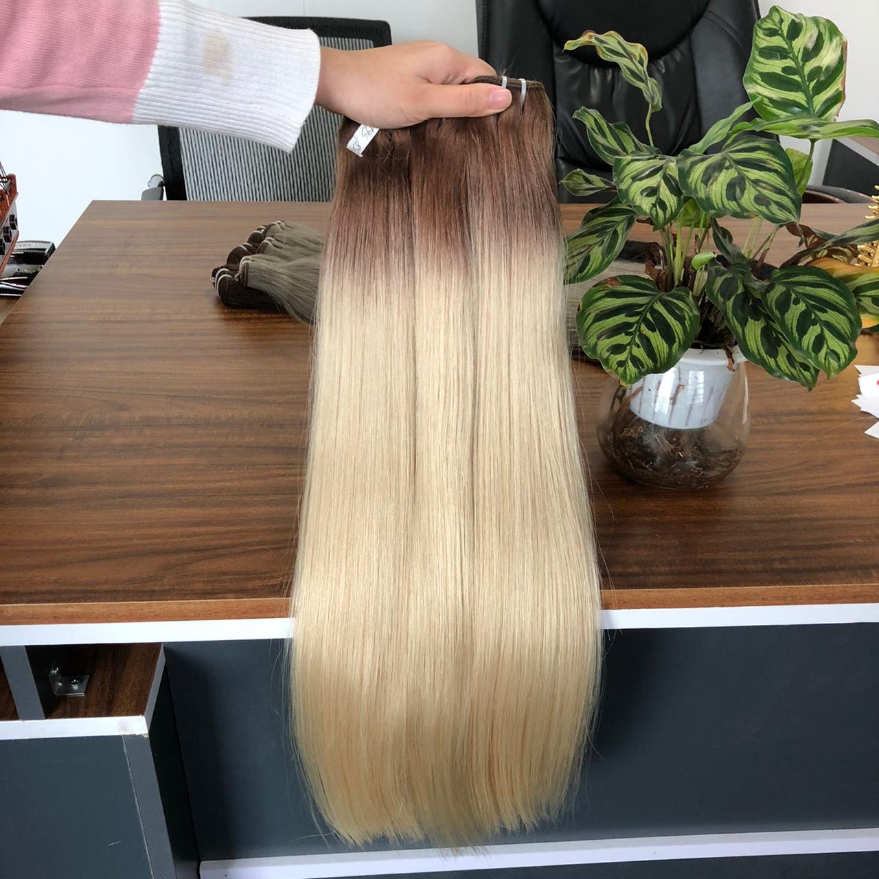 wholesale raw virgin cuticle aligned hair weave bundle Human Hair Extensions ombre 2C and blond human hair