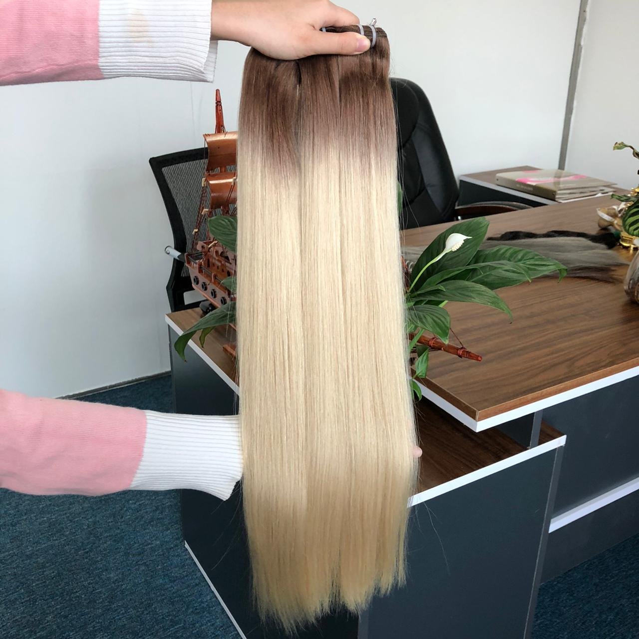 wholesale raw virgin cuticle aligned hair weave bundle Human Hair Extensions ombre 2C and blond human hair