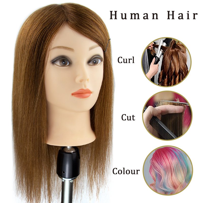 Factory Price Brazilian Human Hair Manikin Heads with 16 Inch and 18 Inch in Length Female Natural Hair Mannequin Head