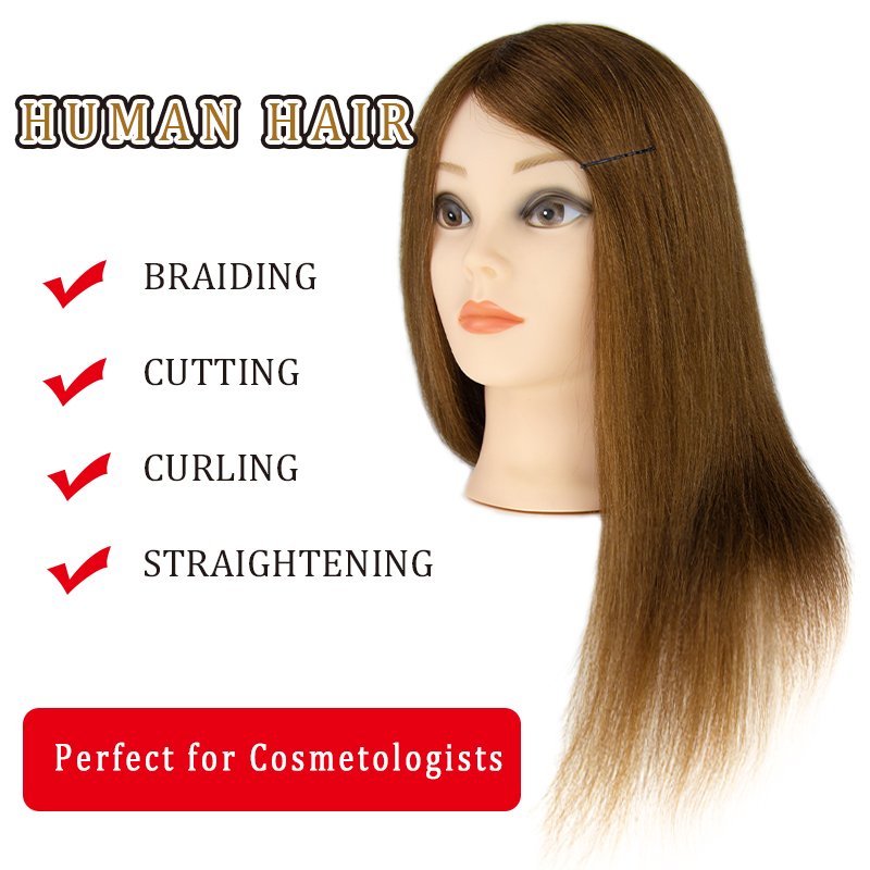 Factory Price Brazilian Human Hair Manikin Heads with 16 Inch and 18 Inch in Length Female Natural Hair Mannequin Head