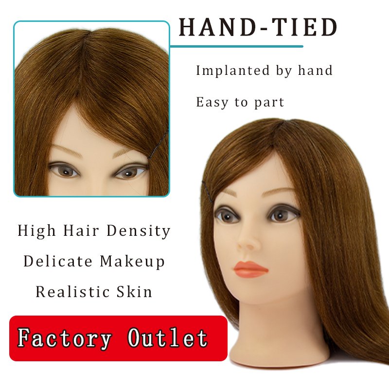 Factory Price Brazilian Human Hair Manikin Heads with 16 Inch and 18 Inch in Length Female Natural Hair Mannequin Head