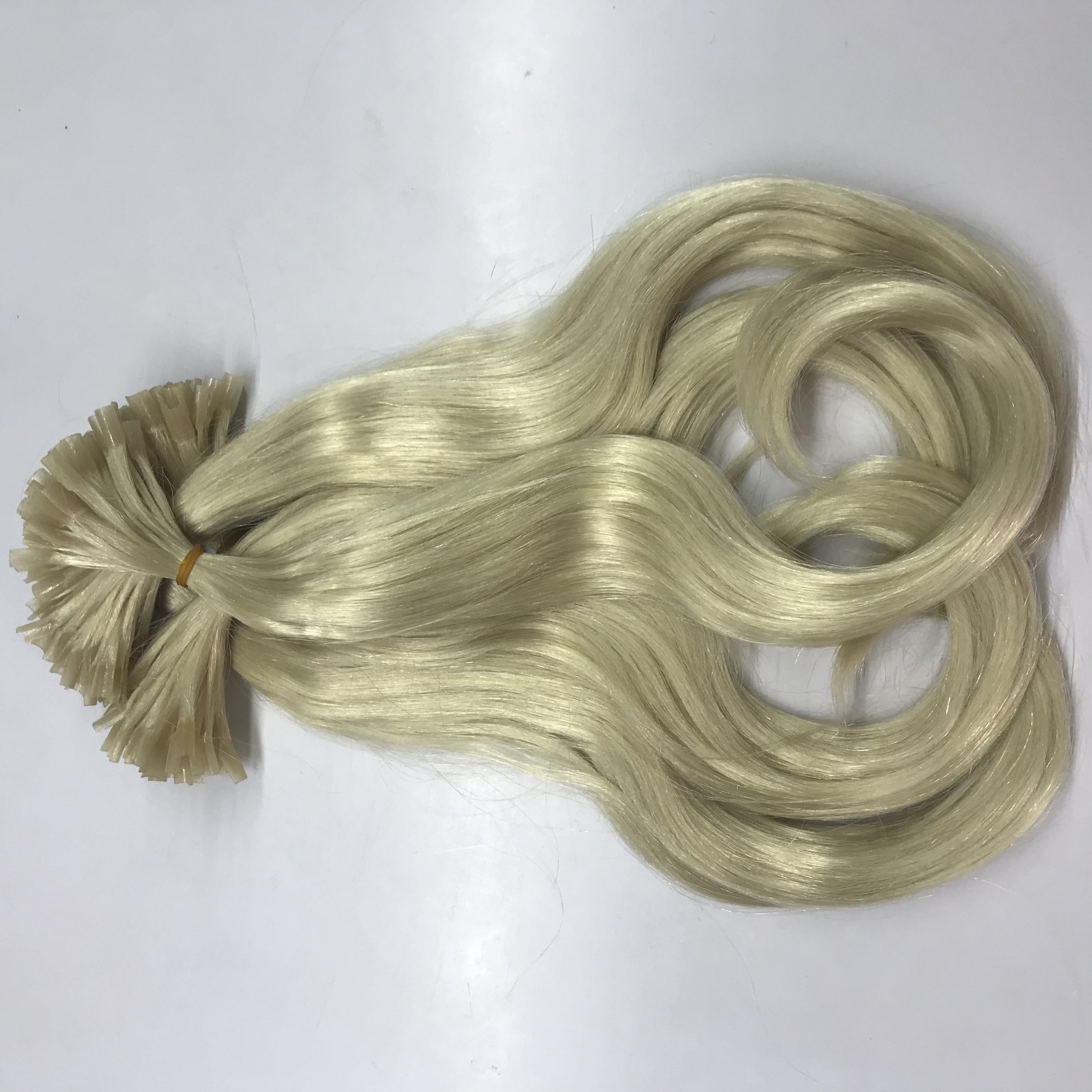 U Tip Human Hair Extensions Keratin Prebonded Hair Extensions Blonde Color Hot Install Nail Tip Glue Tip Hair Extensions