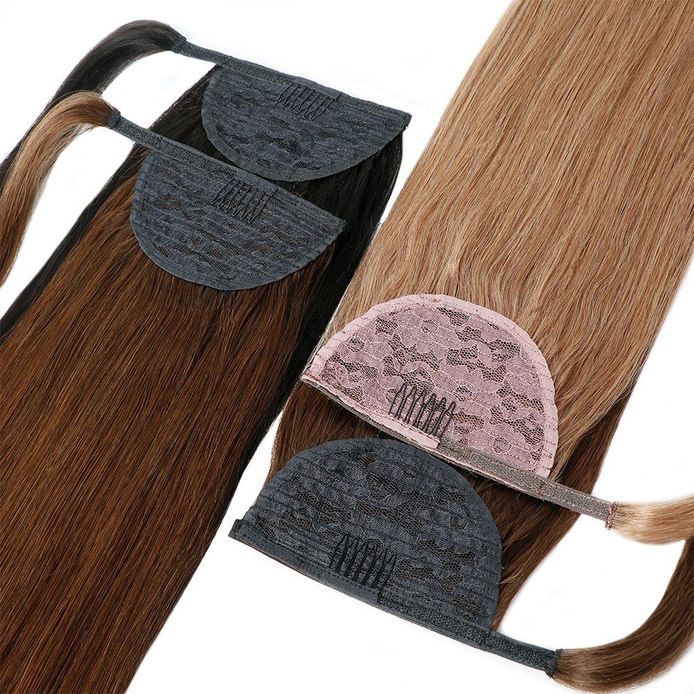 13A Grade Russian Virgin Wrap Around Ponytails High Quality Drawstring Ponytail Real Human Hair Extensions
