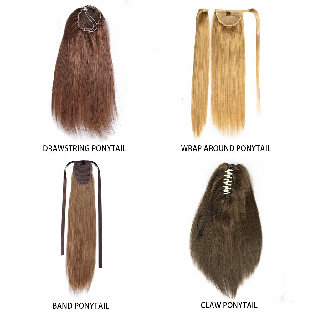 13A Grade Russian Virgin Wrap Around Ponytails High Quality Drawstring Ponytail Real Human Hair Extensions