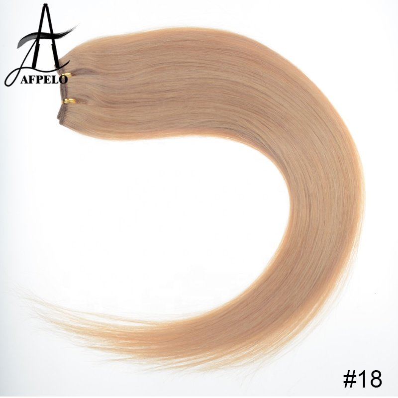 Weft Straight Hair Extension Remy Human Hair Wefts
