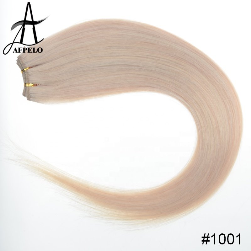 Weft Straight Hair Extension Remy Human Hair Wefts