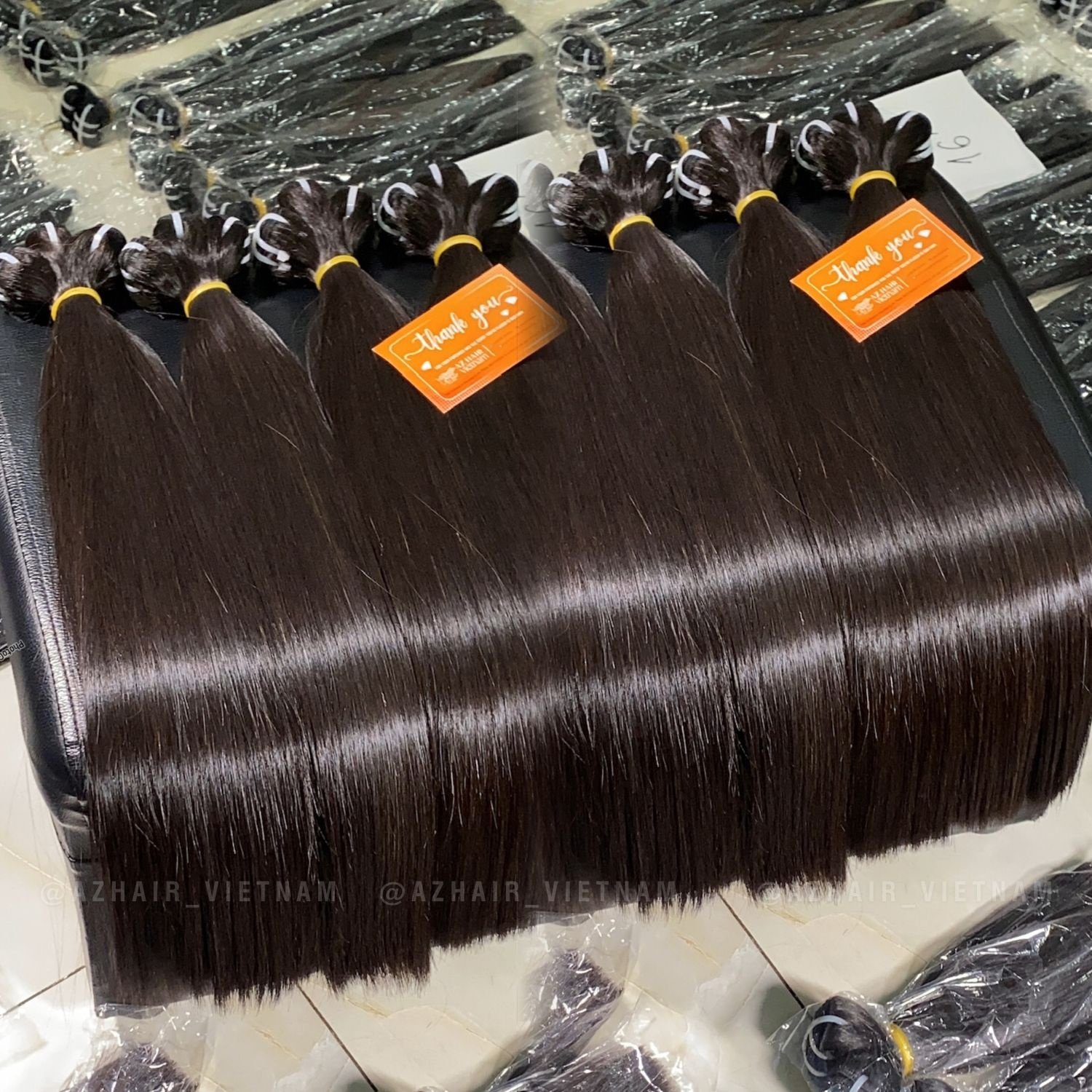 Worldwide Shipping 100% Vietnamese Raw Human Hair Extensions Natural Black Color Best Quality Machine Weft Bundles Full Length