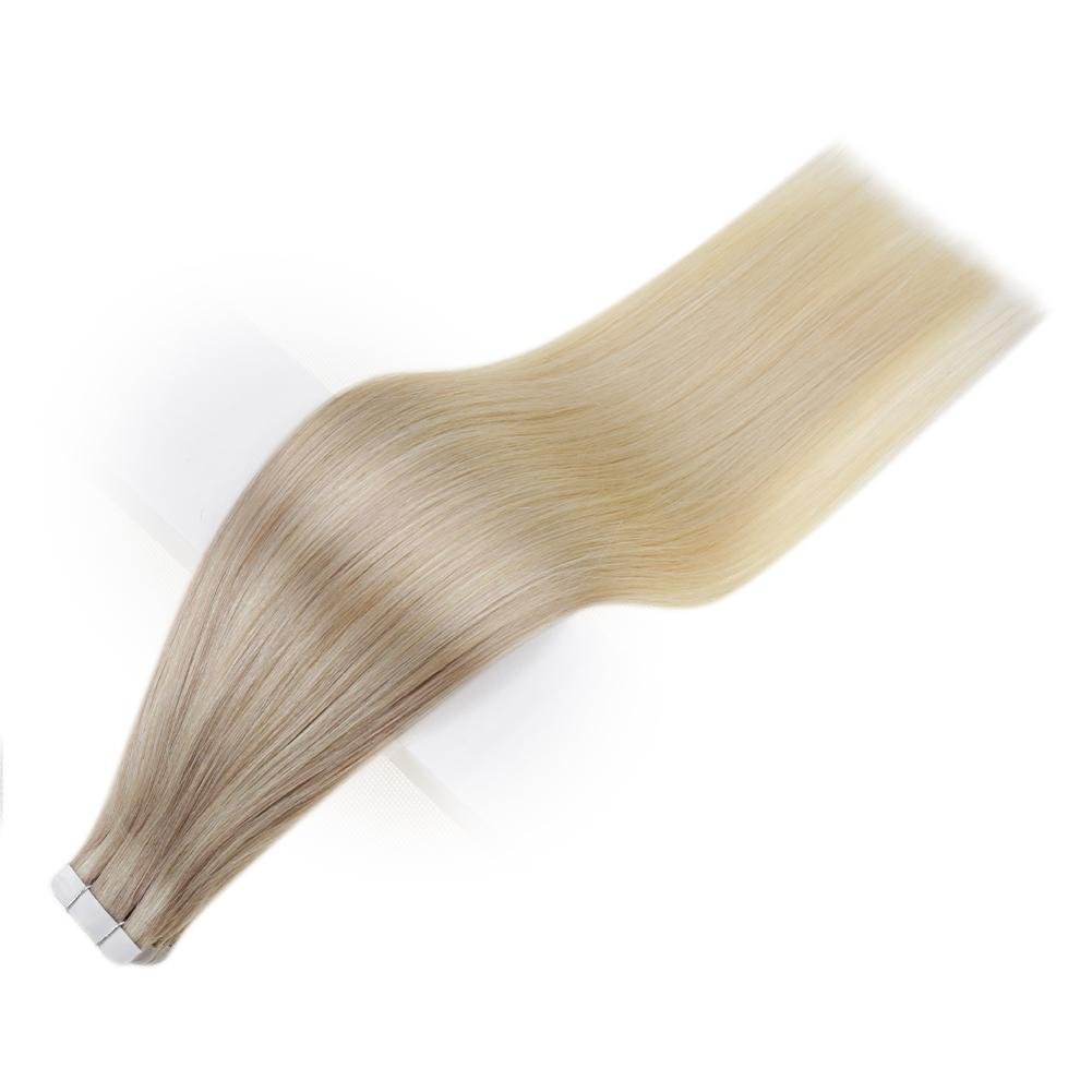 Natural Double Drawn European Cuticle 100% Virgin Ombre Remy Skin Weft PU Tape Human Hair Extensions