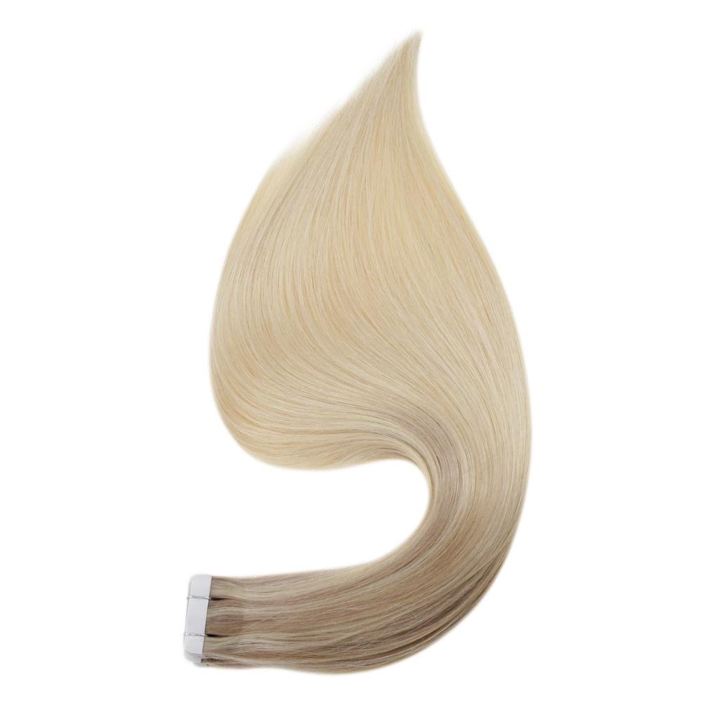 Natural Double Drawn European Cuticle 100% Virgin Ombre Remy Skin Weft PU Tape Human Hair Extensions