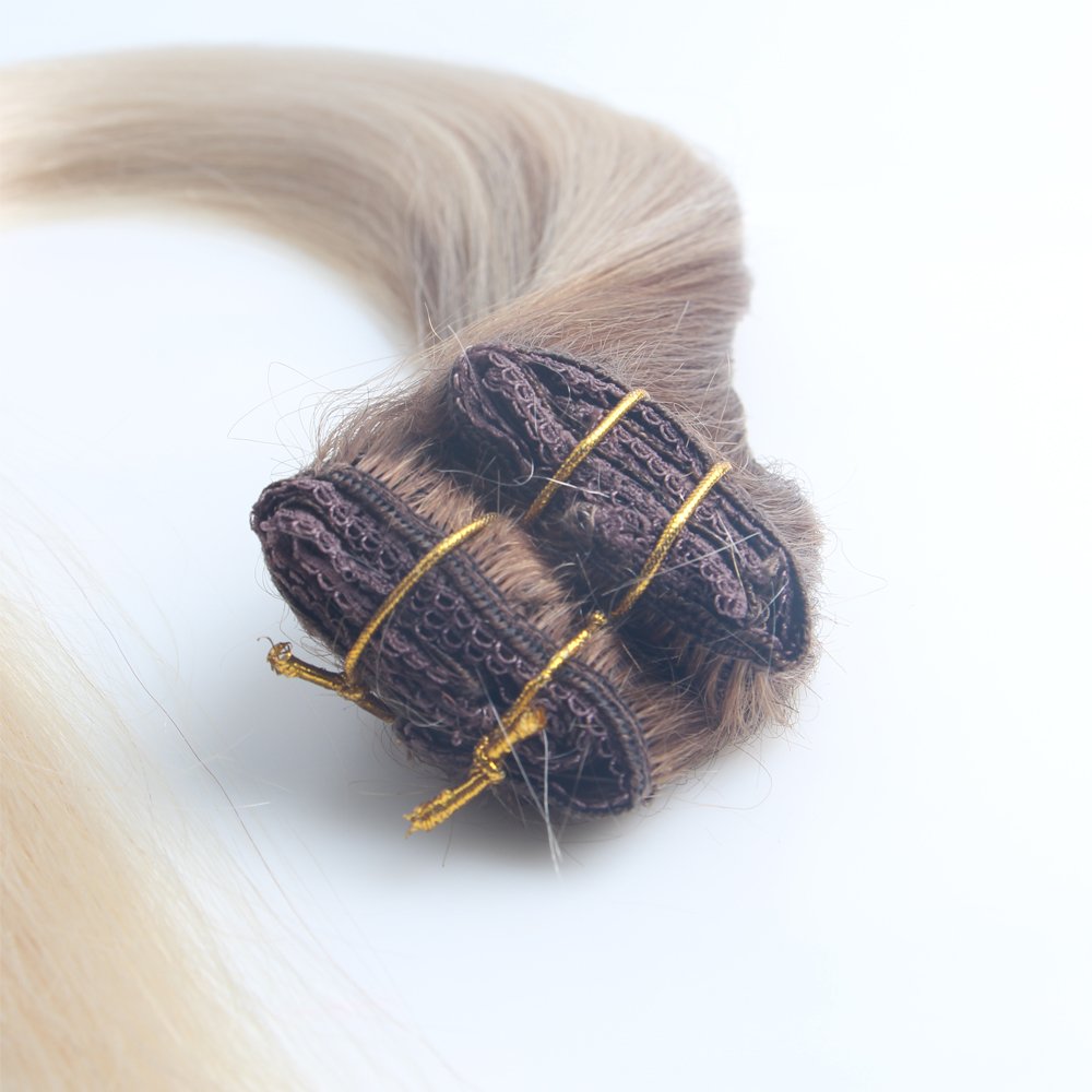 Cheap Balayage Ombre Customized Double Drawn Wholesale Virgin remy Seamless Clip in hair 100 real European human hair Extensions