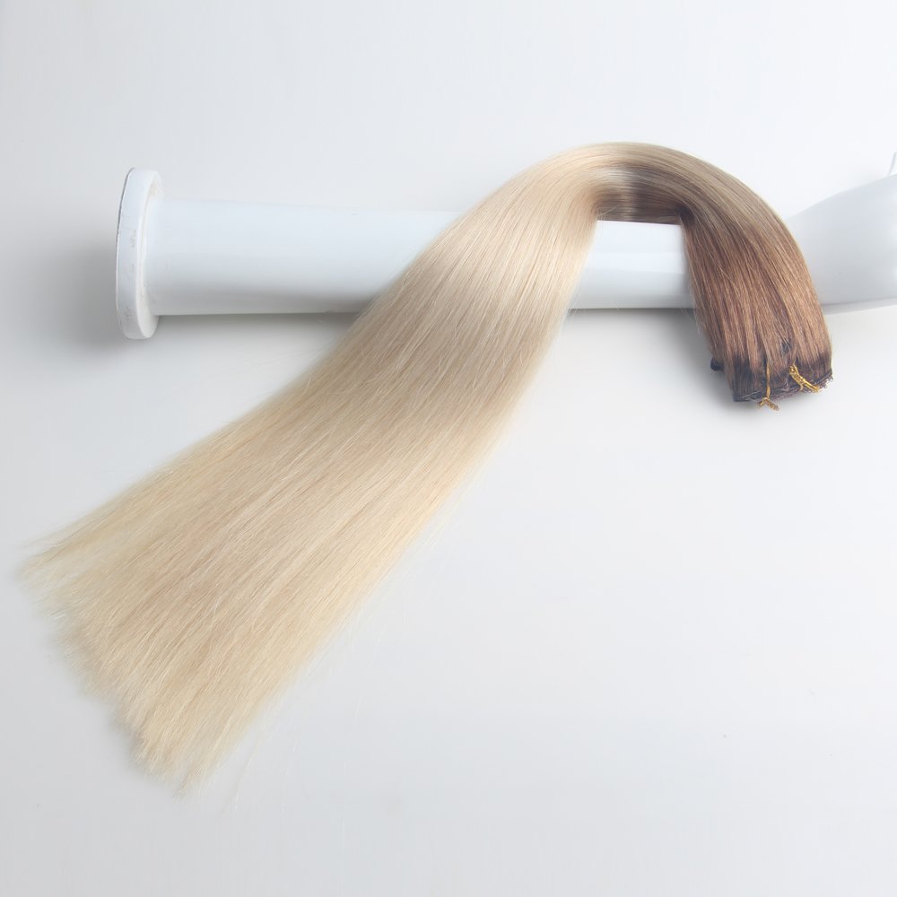 Cheap Balayage Ombre Customized Double Drawn Wholesale Virgin remy Seamless Clip in hair 100 real European human hair Extensions