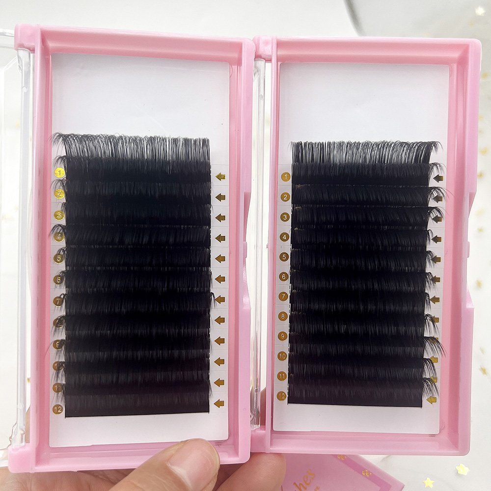 private label .03 .05 Premium Cashmere Lash Extension Supplies Individual volume lash trays dark matte mink eyelash extension