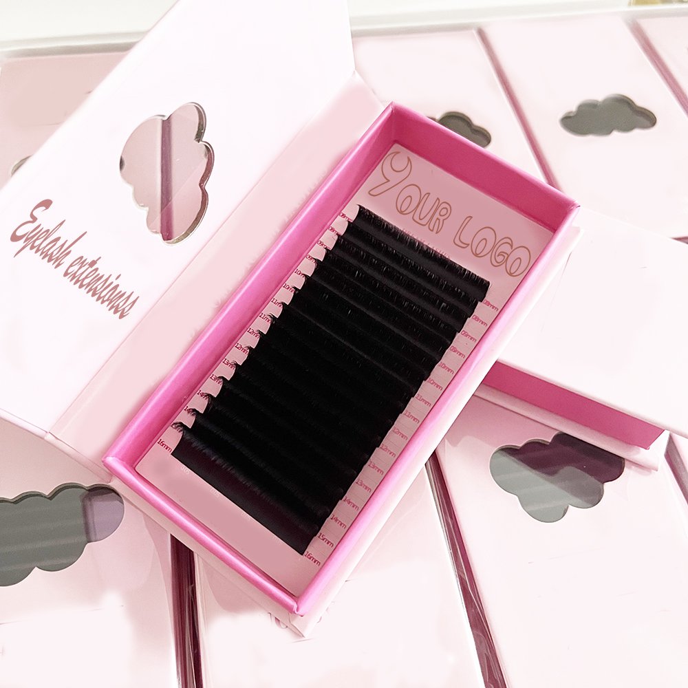 private label .03 .05 Premium Cashmere Lash Extension Supplies Individual volume lash trays dark matte mink eyelash extension