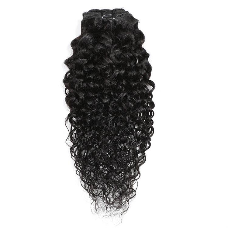 Water Wave Clip in Human Hair Extension Natural Hair Human Clip in Hair