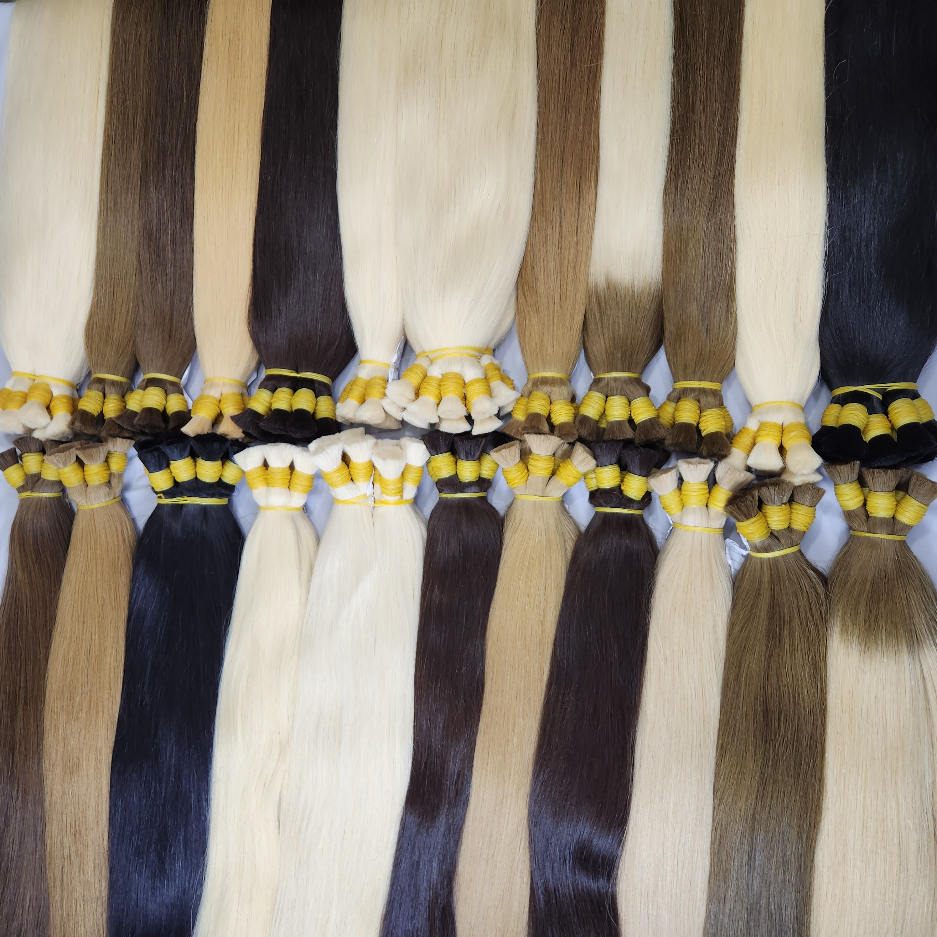 Wholesale High Quality human hair bulk hair extensions natural wave straight unprocessed virgin hair