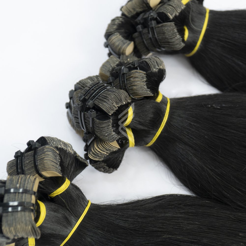 Black And Ombre Silver Tape Natural Hair Extension Russian Human Real Human Hair Extension 200 Grams