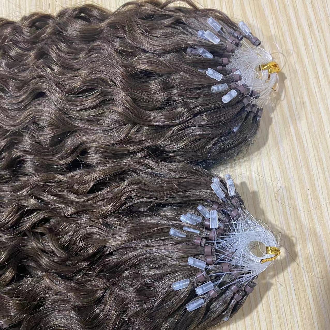 Factory Direct Supply Micro Loop Ring Virgin Human Hair Micro Beads Weft Hair Extensions Mink Micro Link Human Hair Extensions