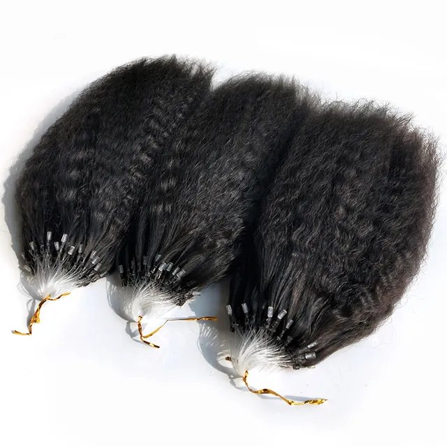 Factory Direct Supply Micro Loop Ring Virgin Human Hair Micro Beads Weft Hair Extensions Mink Micro Link Human Hair Extensions