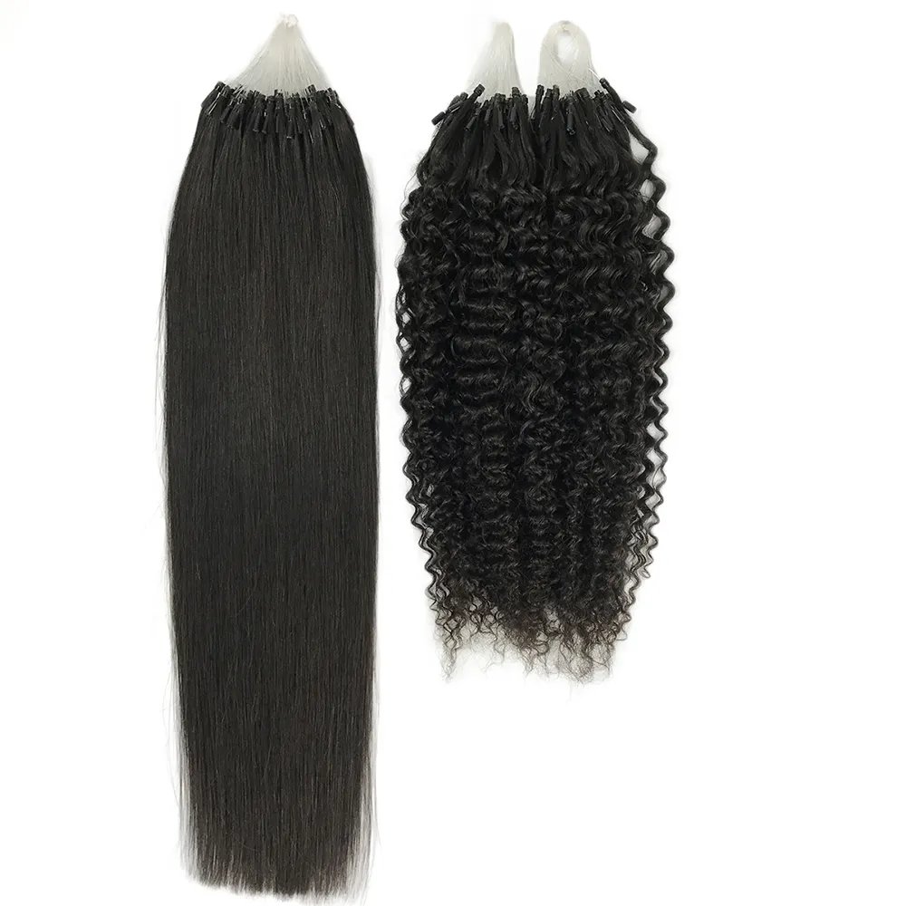 Factory Direct Supply Micro Loop Ring Virgin Human Hair Micro Beads Weft Hair Extensions Mink Micro Link Human Hair Extensions