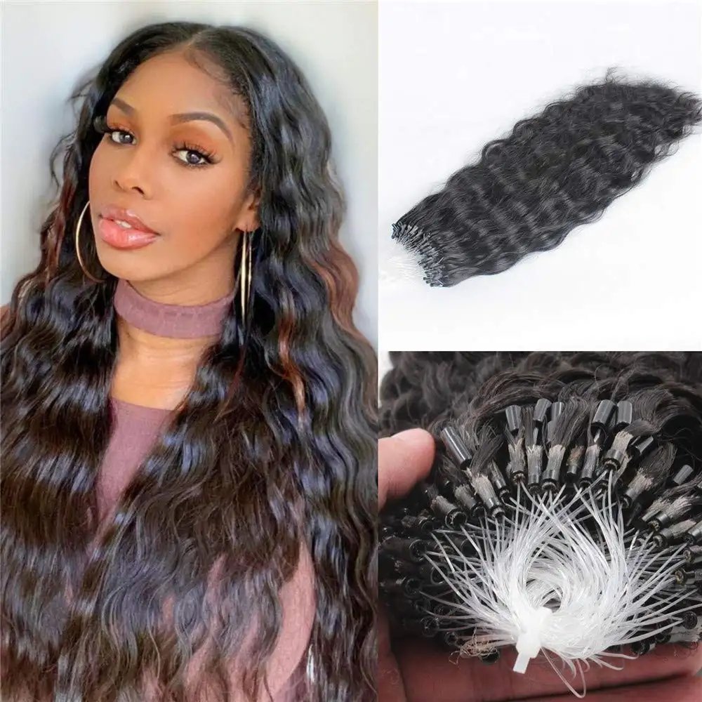 Factory Direct Supply Micro Loop Ring Virgin Human Hair Micro Beads Weft Hair Extensions Mink Micro Link Human Hair Extensions
