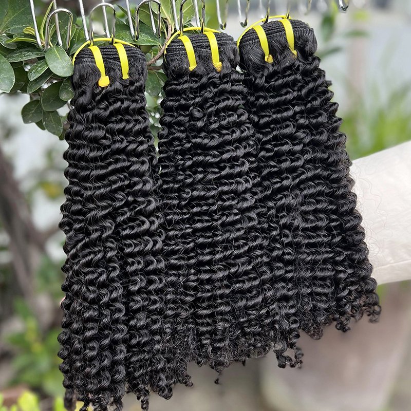 GDY Hair Vendors Wholesale Kinky Curly 100% Human Hair Extensions Unprocessed Raw Indian Hair Kinky Curly Bundles