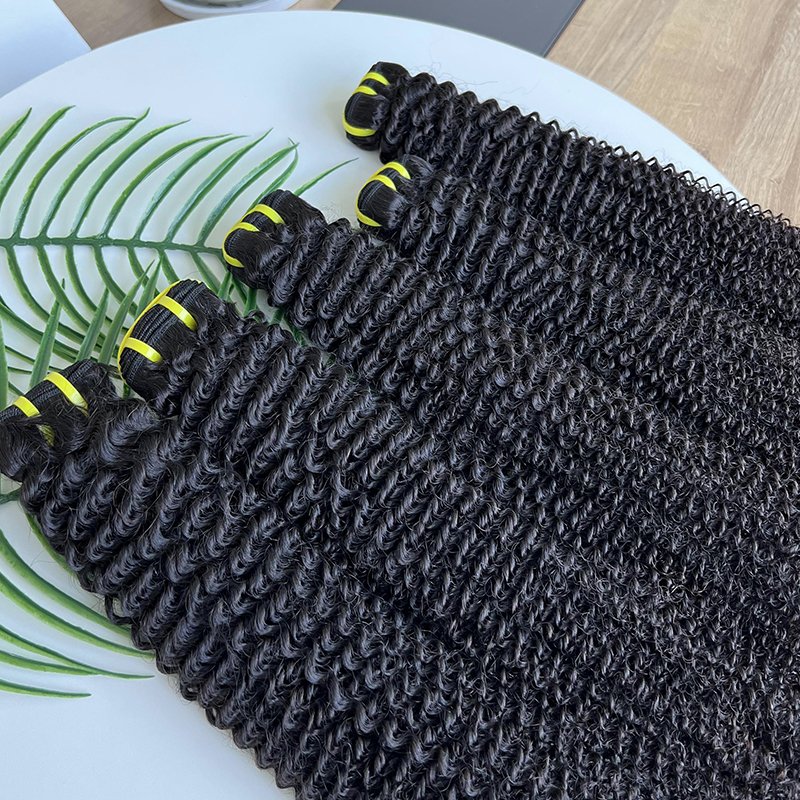 GDY Hair Vendors Wholesale Kinky Curly 100% Human Hair Extensions Unprocessed Raw Indian Hair Kinky Curly Bundles