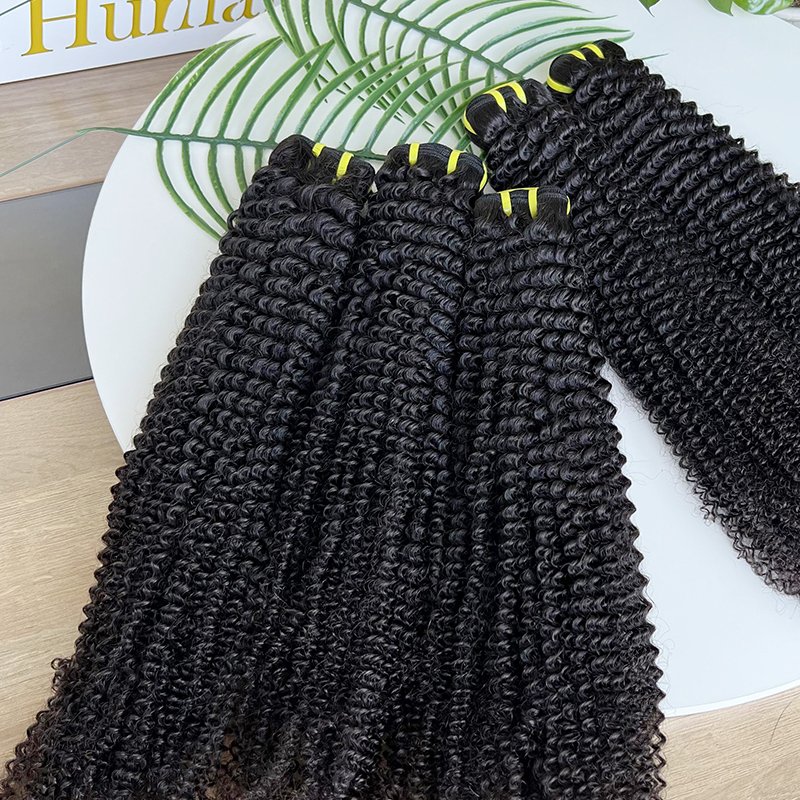 GDY Hair Vendors Wholesale Kinky Curly 100% Human Hair Extensions Unprocessed Raw Indian Hair Kinky Curly Bundles