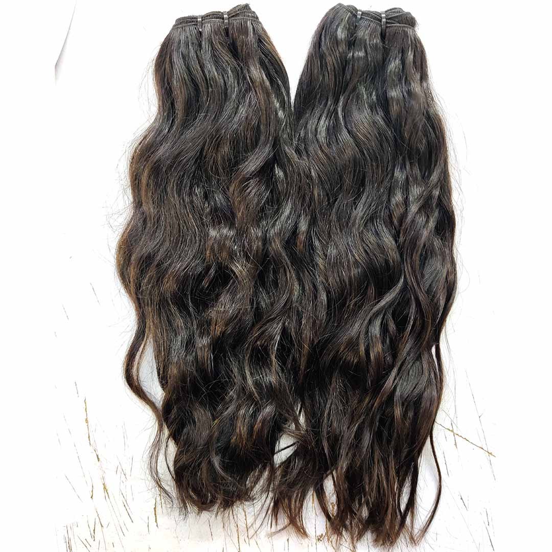 40" RAW CUTICLE ALIGNED INDIAN TEMPLE HAIR WITH NO SHEDDING OR TEARING 100% NATURAL MACHINE DOUBLE WEFT BUNDLES