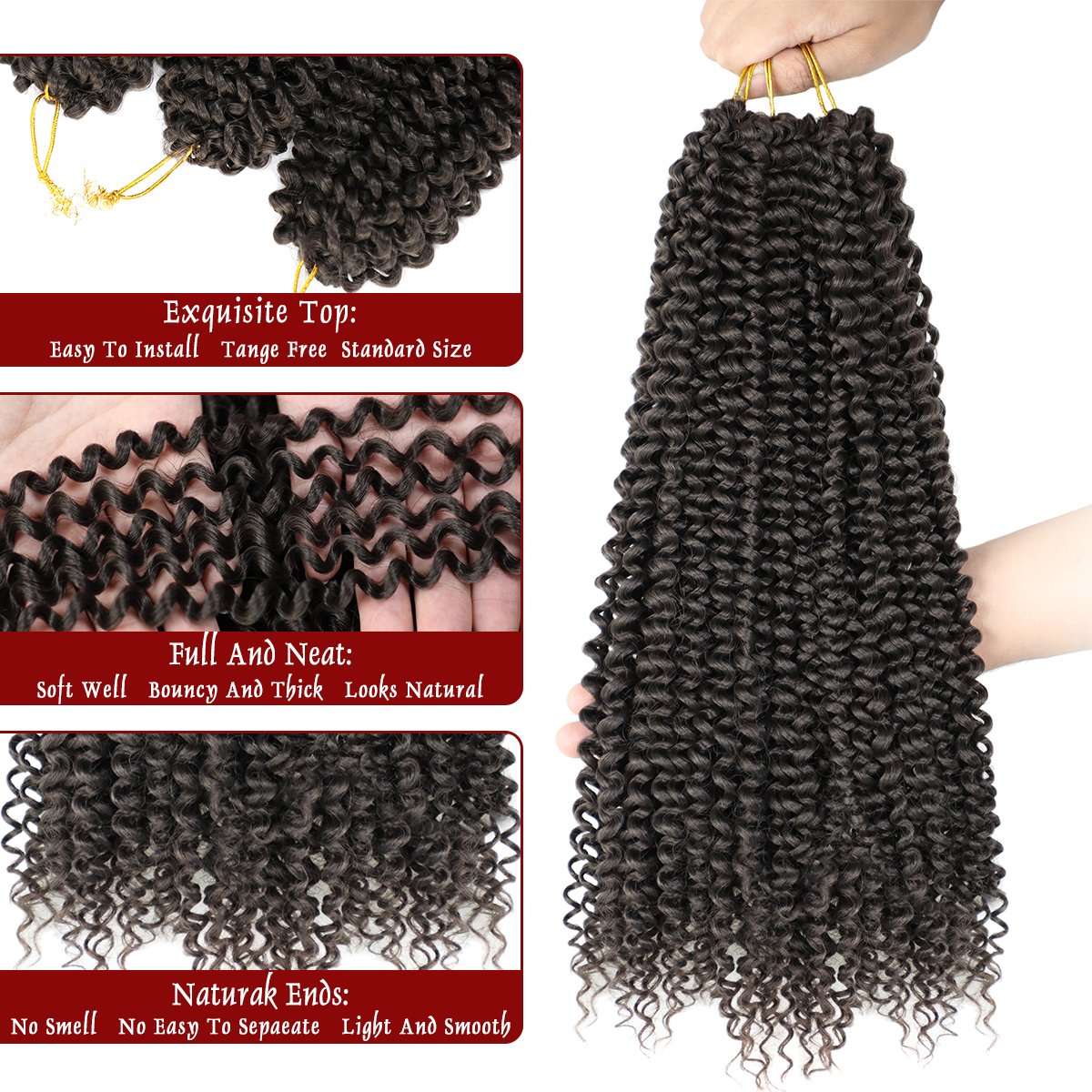 18inch Passion Twist Water Wave Hair ombre color 22strands Crochet Hair Extensions Synthetic Braiding Hair spring twist