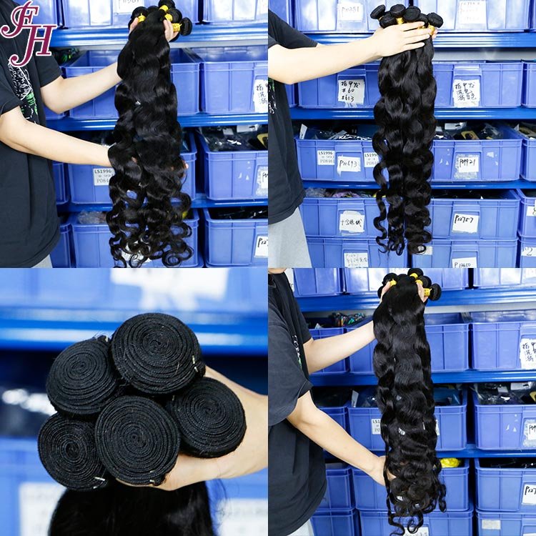FH Wholesale Hair Vendor Unprocessed Cuticle Aligned Body Wave Human Hair Bundles Peruvian Bundles Human Hair Extensions