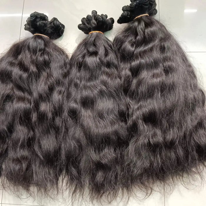 Super Product Natural Wavy Hair Double Drawn Cuticle Aligned Bundles Vrigin Indian Hair Human Hair Extension Raw