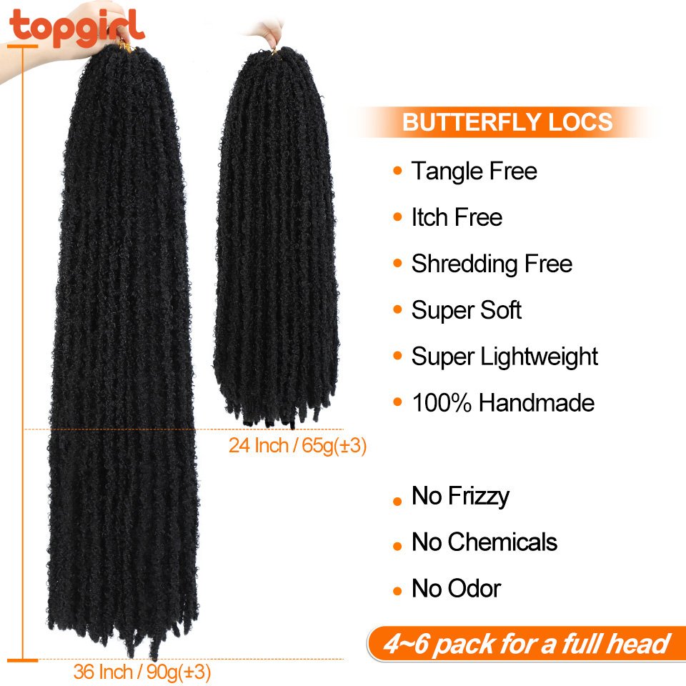 Wholesale Ombre Natural Goddess Pre-Looped Faux Locs Crochet Braiding Hair For Woman Butterfly Locs Crochet Hair Extensions