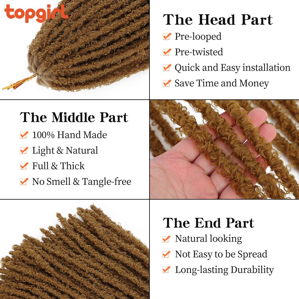 Wholesale Ombre Natural Goddess Pre-Looped Faux Locs Crochet Braiding Hair For Woman Butterfly Locs Crochet Hair Extensions