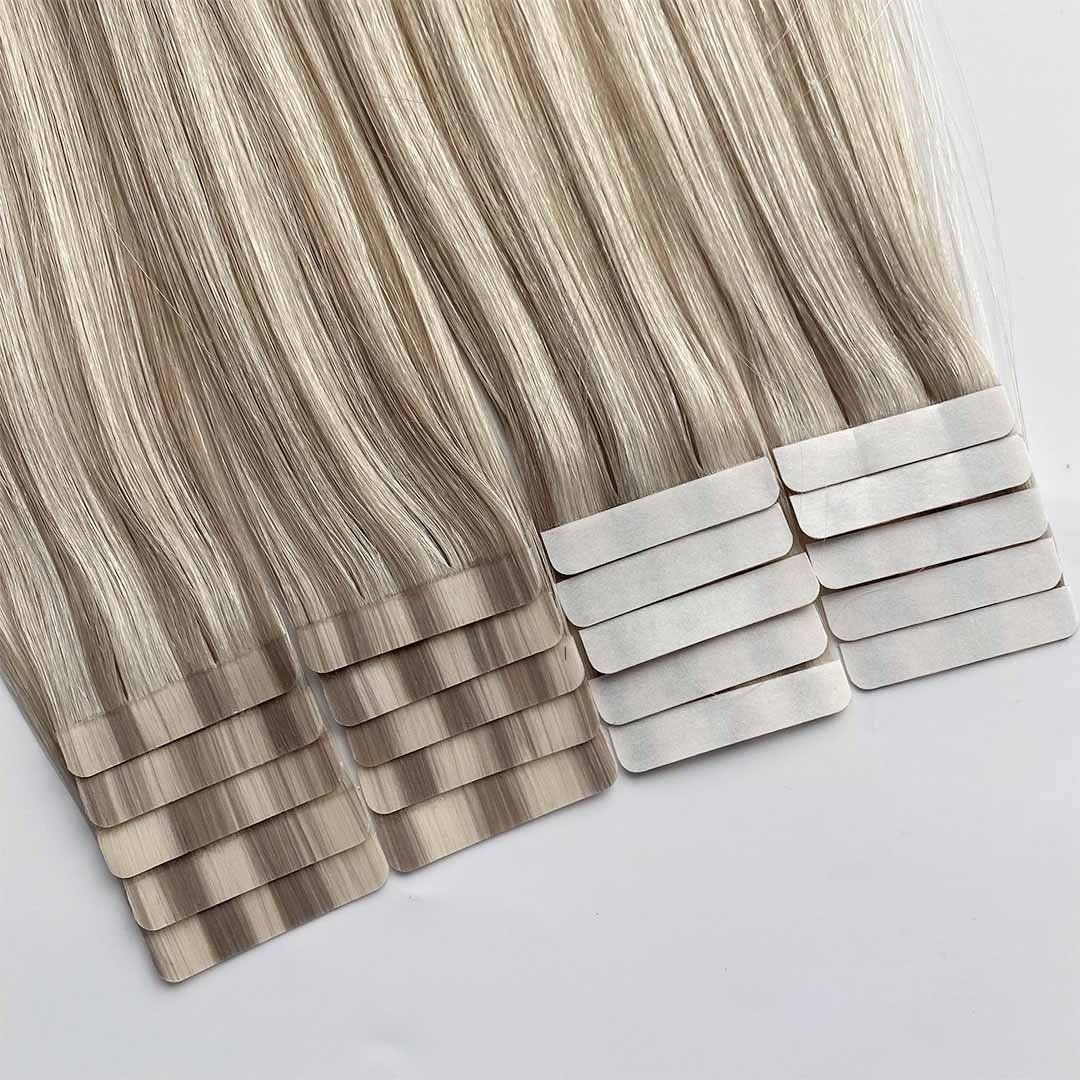 HaiYi Salon Professional Virgin Cuticle Remy Double Drawn 100% Tape in Human Hair invisible Tape Hair Extensions