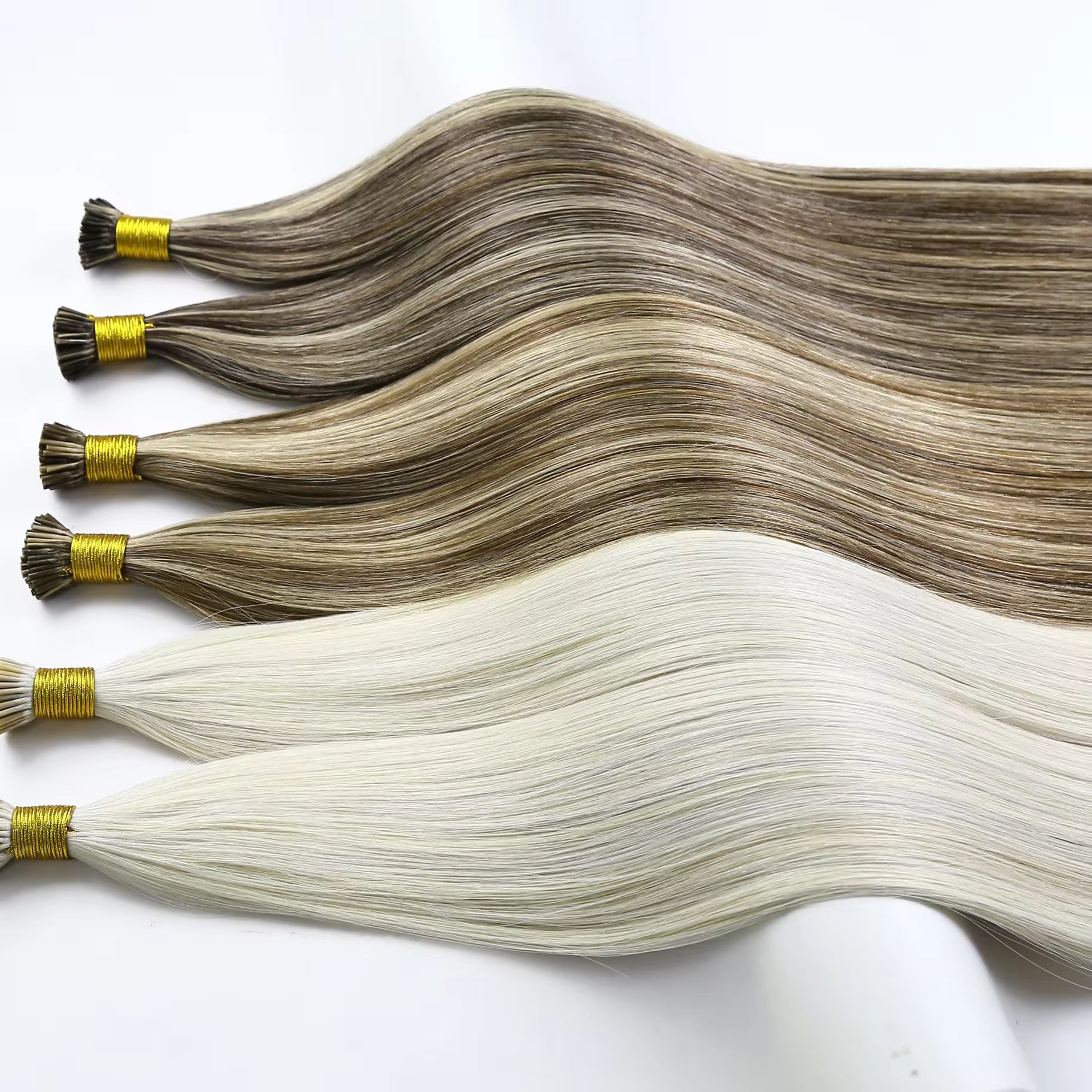 2024 Salon Quality Russian Hair I Tip Human Hair Extensions I-Tip Human Hair Extensions Thick End With Different Ratio In SHY