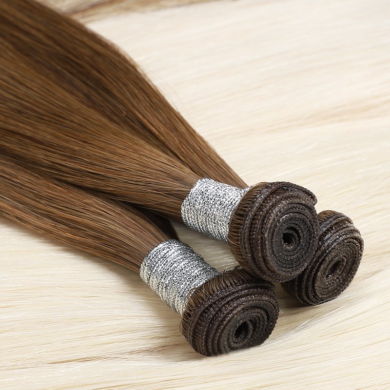 new hand tied weft hair extension 100% remy hair virgin russian blonde seamless pu skin double drawn genius weft hair extensions