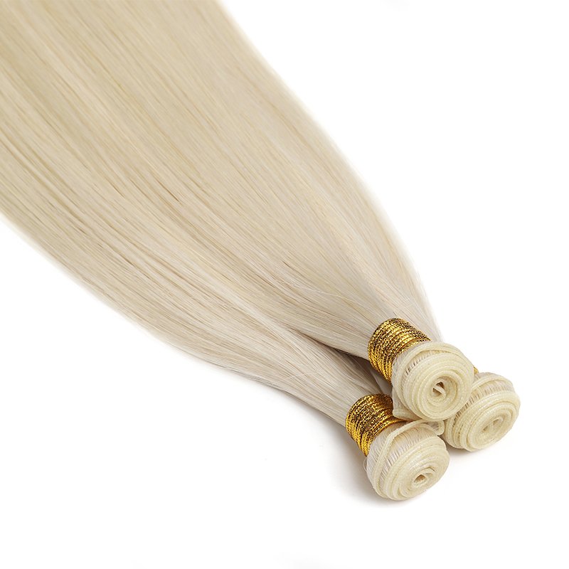 new hand tied weft hair extension 100% remy hair virgin russian blonde seamless pu skin double drawn genius weft hair extensions