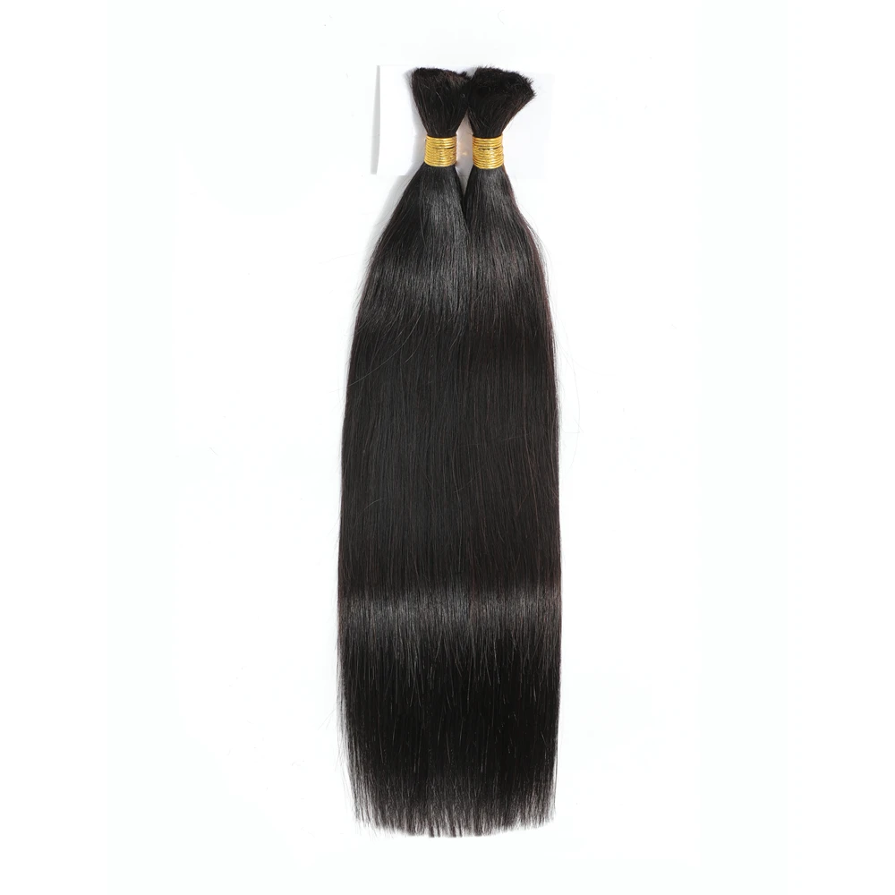 Hair Extensions Indian Hair Bulk Wholesale Single Weft Human Hair Blend for Braiding Pre Stretch Bulk Deep Wave