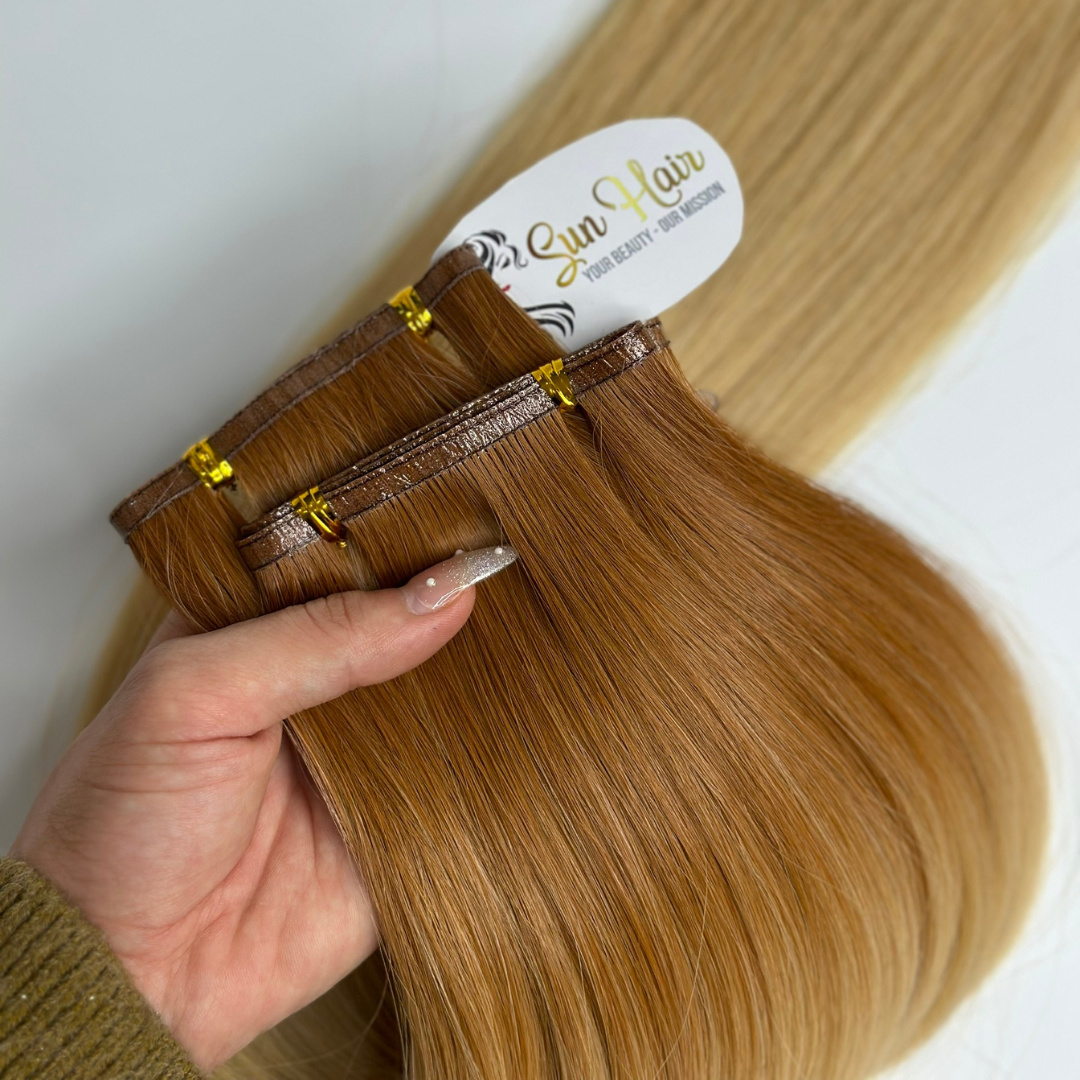 Sun Hair Company Ombre Color Blonde Silky Straight Super Double Drawn Genius Weft Flat Weft Vietnamese Human Hair Extensions