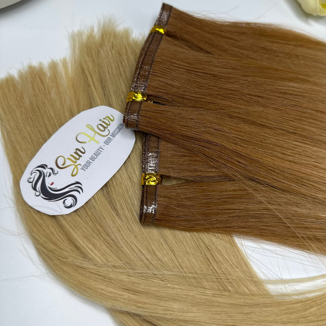 Sun Hair Company Ombre Color Blonde Silky Straight Super Double Drawn Genius Weft Flat Weft Vietnamese Human Hair Extensions