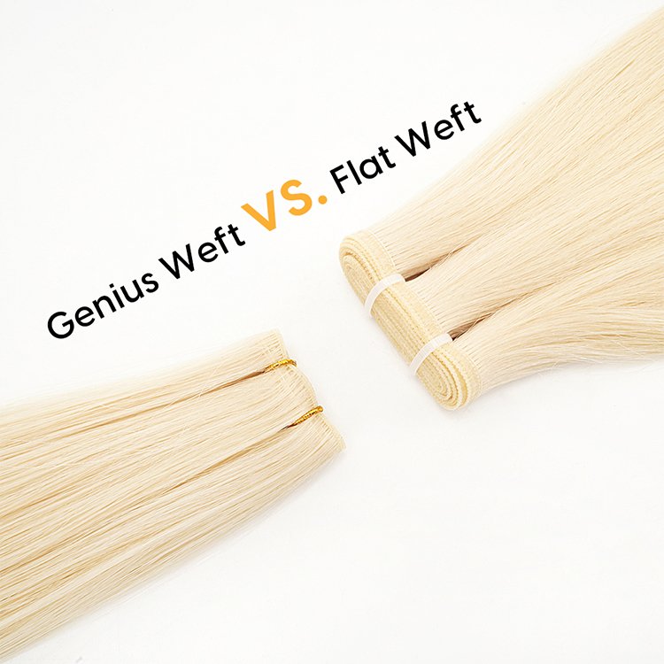 Russian Thin Invisible Genius Weft Hair Extensions Double Drawn Human Hair Genius Weft