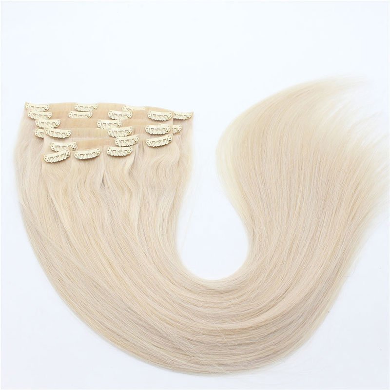 Premium Luxury 100% Virgin Remy Human Hair Extension Invisible Seamless Clip-In Hair Injection Machine Weft