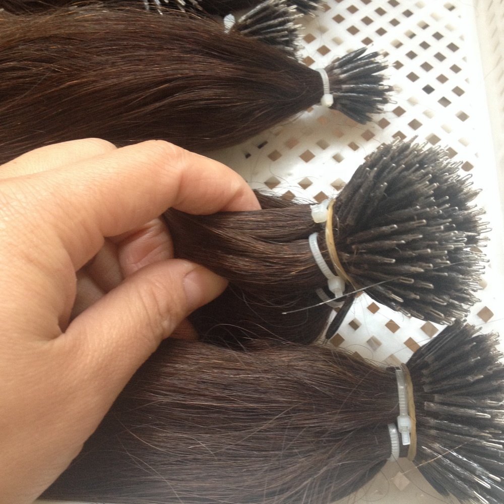 Russian Virgin Remy Cuticle Aligned Nano Ring Human Hair Extension